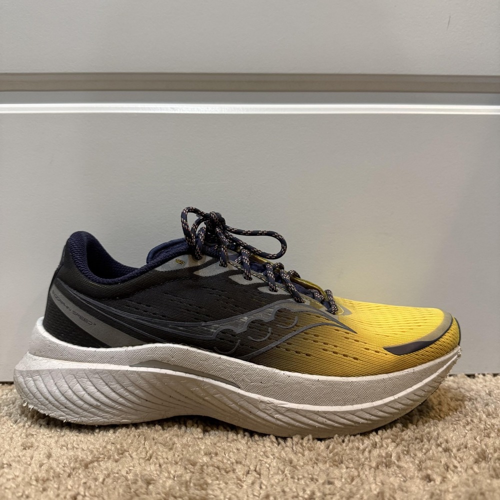 Saucony Endorphin Speed 3 Shoes Womens Size 10 Yellow Navy Running Sneakers